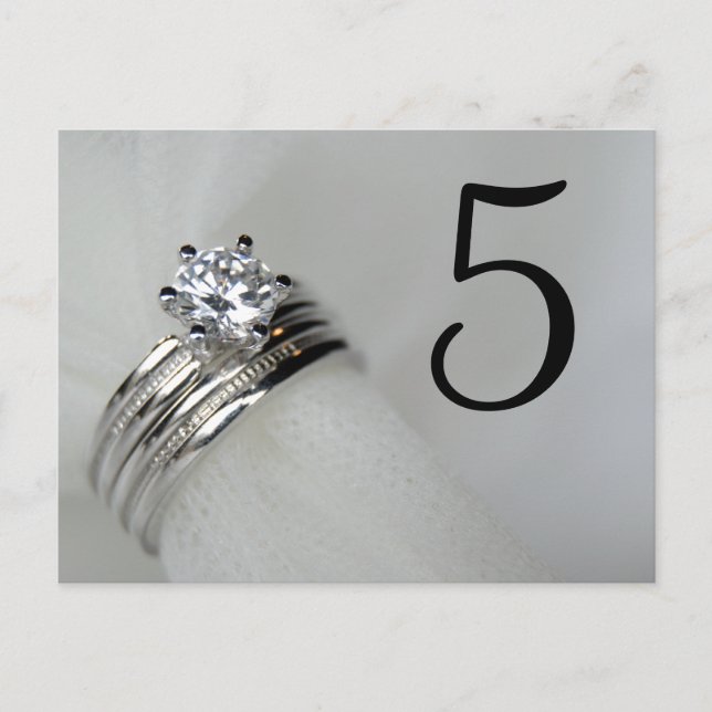 Wedding Rings Table Numbers (Front)