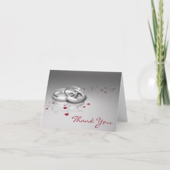 Wedding Rings Thank You Cards by PMCustomWeddings at Zazzle