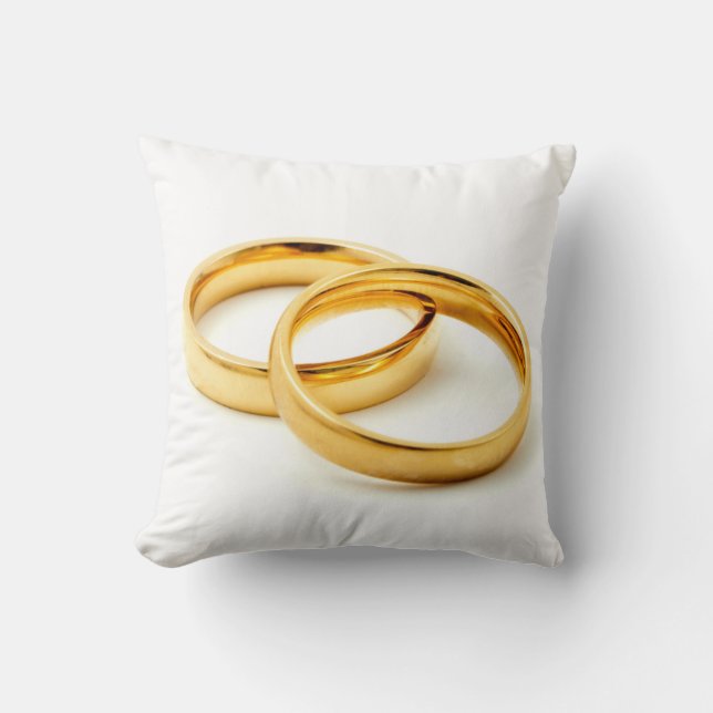 Wedding rings throw pillow (Front)