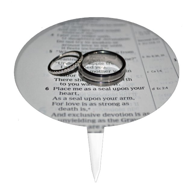 Wedding Rings Wedding Cake Topper (Front)