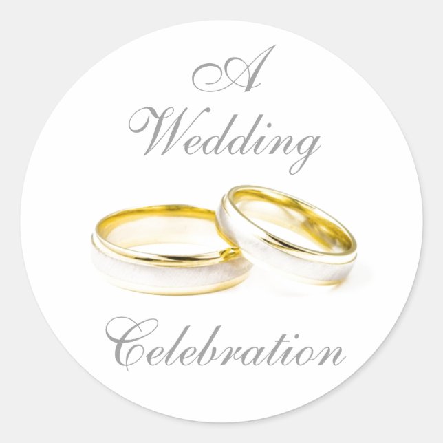 wedding rings, Wedding, Celebration, A Classic Round Sticker (Front)