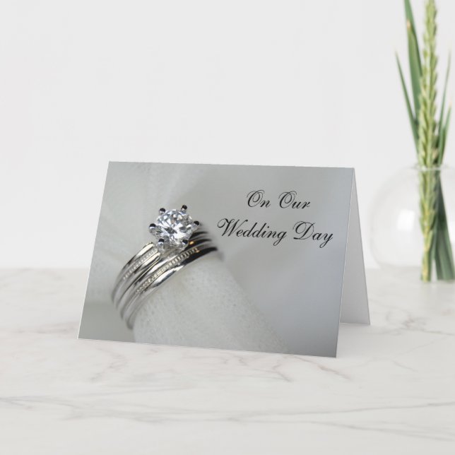 Wedding Rings Wedding Day Card (Front)