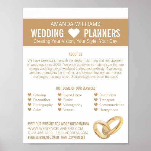 Wedding Rings Wedding Event Planner Advertising Poster