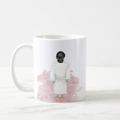 wedding robe blush pink future mrs monogram coffee mug