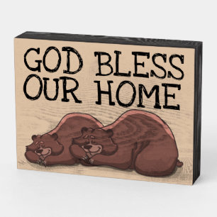 WEDDING ROMANTIC GRIZZLY BEARS WEDDING WOOD SIGNS