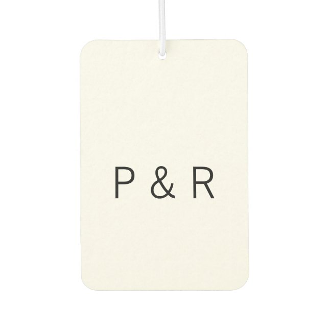 Wedding romantic partner add couple initial letter air freshener (Front)