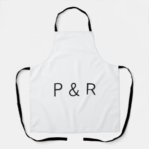 Wedding romantic partner add couple initial letter apron