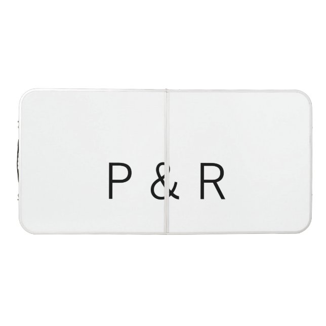 Wedding romantic partner add couple initial letter beer pong table (Top)