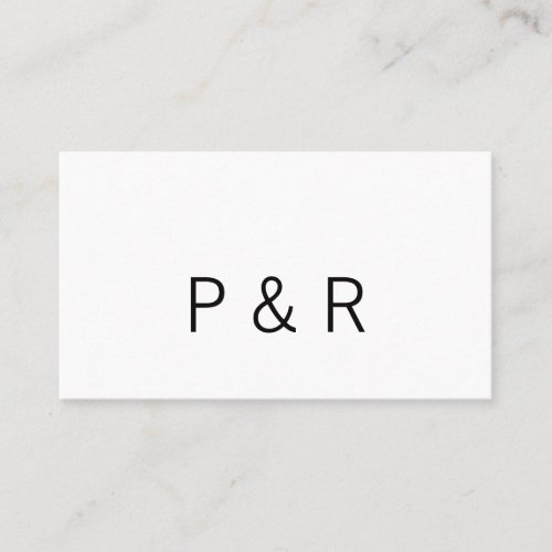 Wedding romantic partner add couple initial letter business card