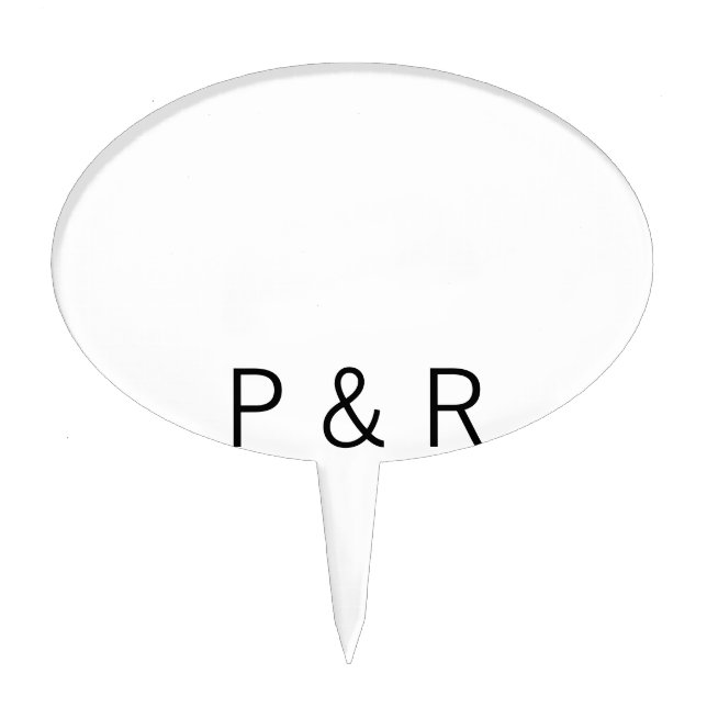 Wedding romantic partner add couple initial letter cake topper (Front)