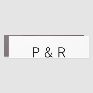 Wedding romantic partner add couple initial letter car magnet