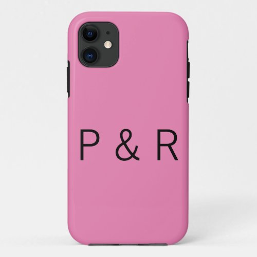 Wedding romantic partner add couple initial letter iPhone 11 case