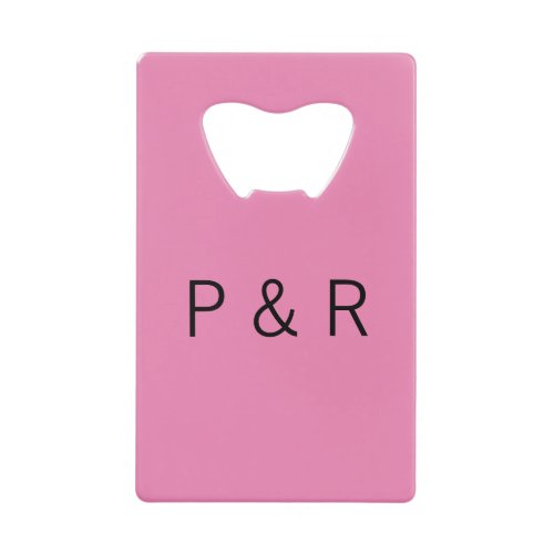 Wedding romantic partner add couple initial letter credit card bottle opener