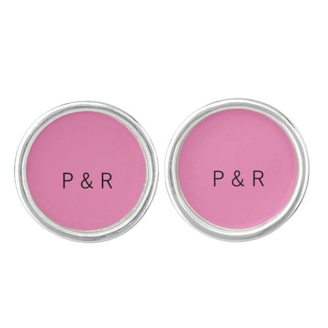 Wedding romantic partner add couple initial letter cufflinks (Front)