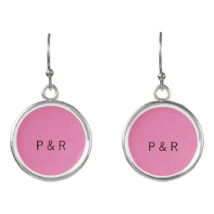 Wedding romantic partner add couple initial letter earrings