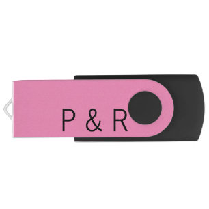 Wedding romantic partner add couple initial letter flash drive