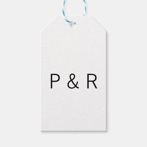 Wedding romantic partner add couple initial letter gift tags