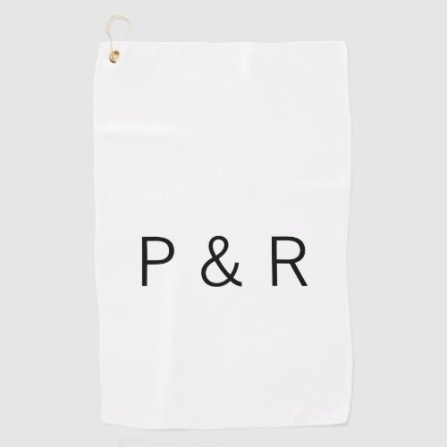 Wedding romantic partner add couple initial letter golf towel