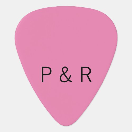 Wedding romantic partner add couple initial letter guitar pick