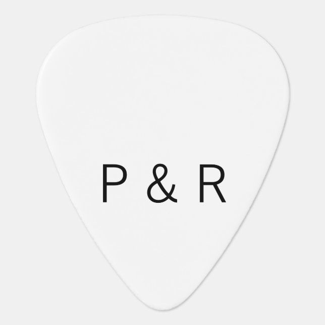 Wedding romantic partner add couple initial letter guitar pick (Front)