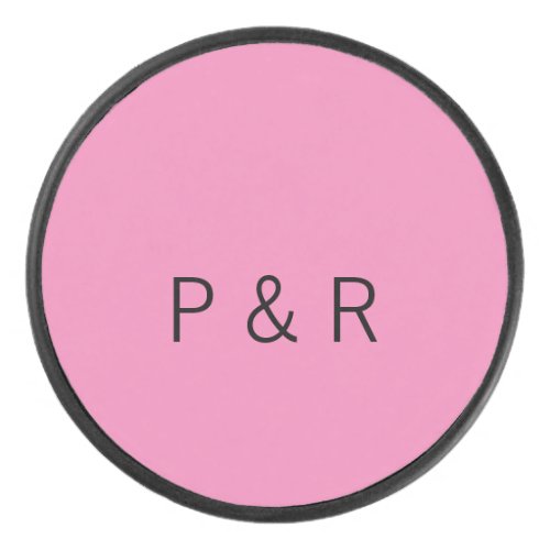 Wedding romantic partner add couple initial letter hockey puck