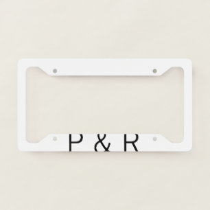 Wedding romantic partner add couple initial letter license plate frame