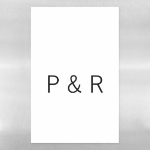 Wedding romantic partner add couple initial letter magnetic dry erase sheet