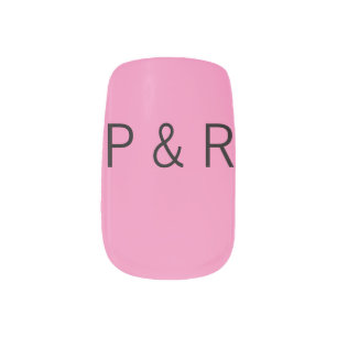 Wedding romantic partner add couple initial letter minx nail art
