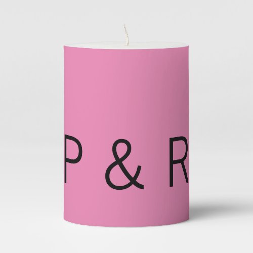 Wedding romantic partner add couple initial letter pillar candle