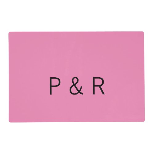 Wedding romantic partner add couple initial letter placemat