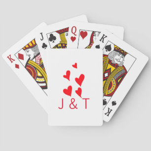Wedding romantic partner add couple initial letter poker cards