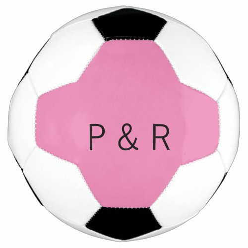 Wedding romantic partner add couple initial letter soccer ball