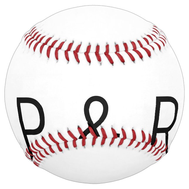 Wedding romantic partner add couple initial letter softball (Front)