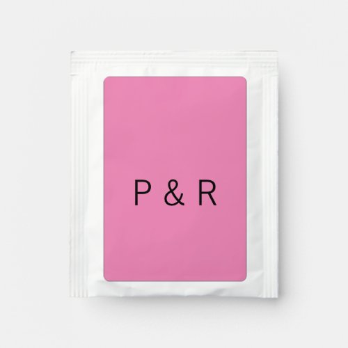 Wedding romantic partner add couple initial letter tea bag drink mix