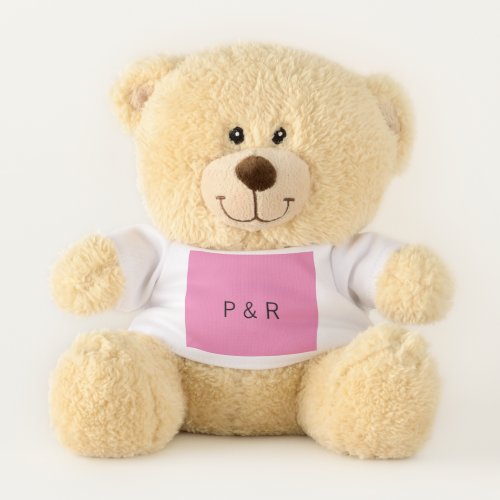 Wedding romantic partner add couple initial letter teddy bear