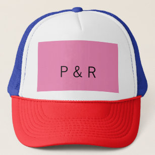Wedding romantic partner add couple initial letter trucker hat
