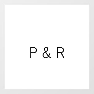 Wedding romantic partner add couple initial letter wall decal