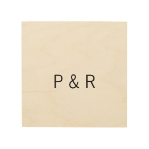 Wedding romantic partner add couple initial letter wood wall art