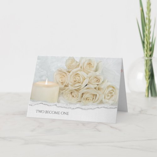 Wedding Rose Bouquet and Candle Card