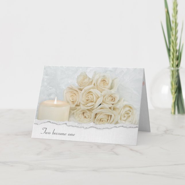 Wedding Rose Bouquet and Candle Card (Front)