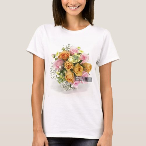 Wedding Rose Bouquet Tee Colorful Design T_Shirt