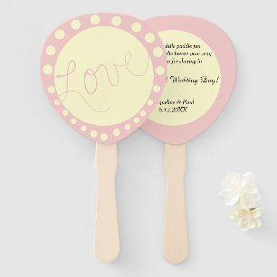 Wedding Rose Cream Polka Dots Personalized Hand Fan