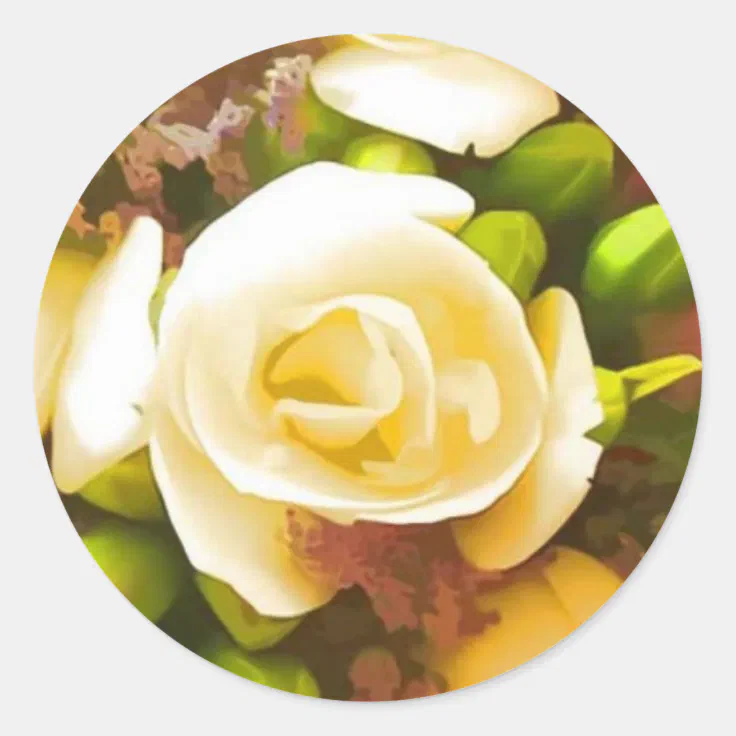 Wedding rose envelope seal stickers Zazzle