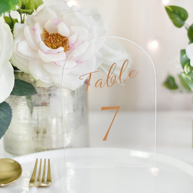Wedding rose gold elegant acrylic table number  (Creator Uploaded)