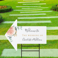 Wedding rose gold floral eucalyptus elegant arrow