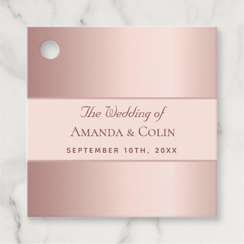 Wedding rose gold thank you elegant modern favor tags