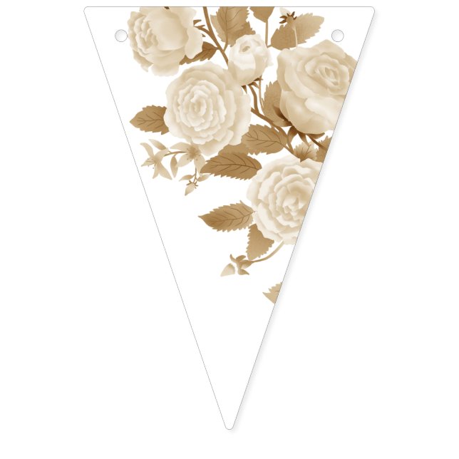 Wedding Rose Monogram bunting banner (Second Flag)