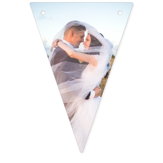 Wedding Rose Monogram Photo bunting banner (Second Flag)