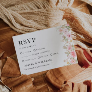 Wedding Rose RSVP Card Template
