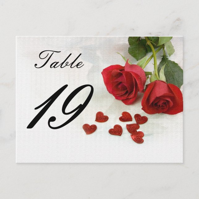 wedding rose table number (Front)